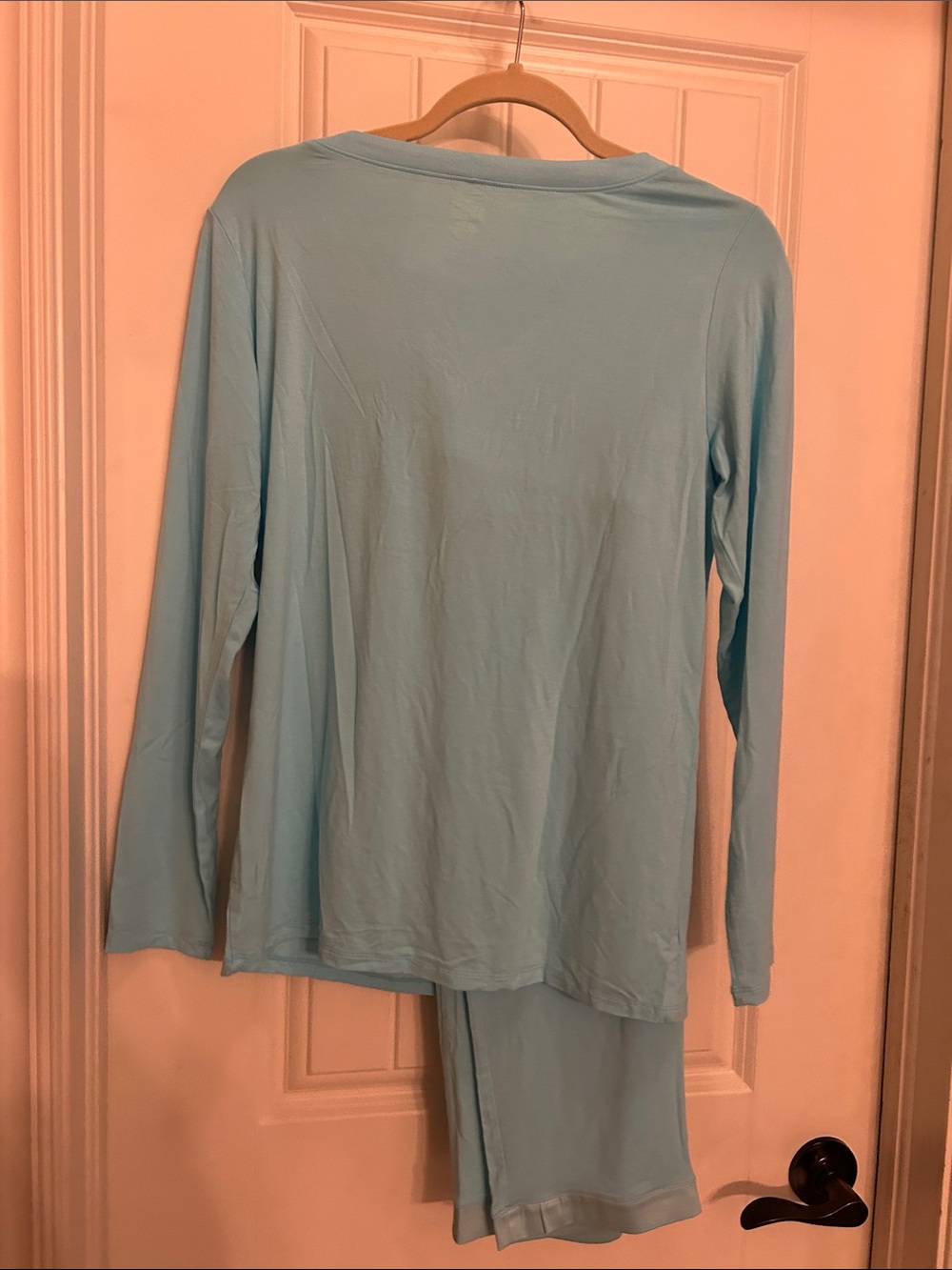 NWT GYS bamboo cotton turquoise V-Neck Sleep Top and Pant Set - Picture 6 of 6